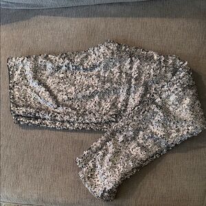 H&M Sparkling Silver Sequin Trousers